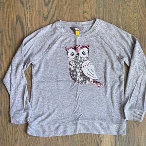 Gray Long Sleeve Kids Tee with Owl Design
